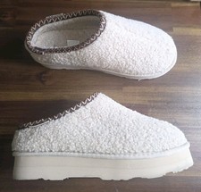 BEARPAW Snuggle Maris Women s Slippers Cream Sherpa Faux Fur Platform Size 10