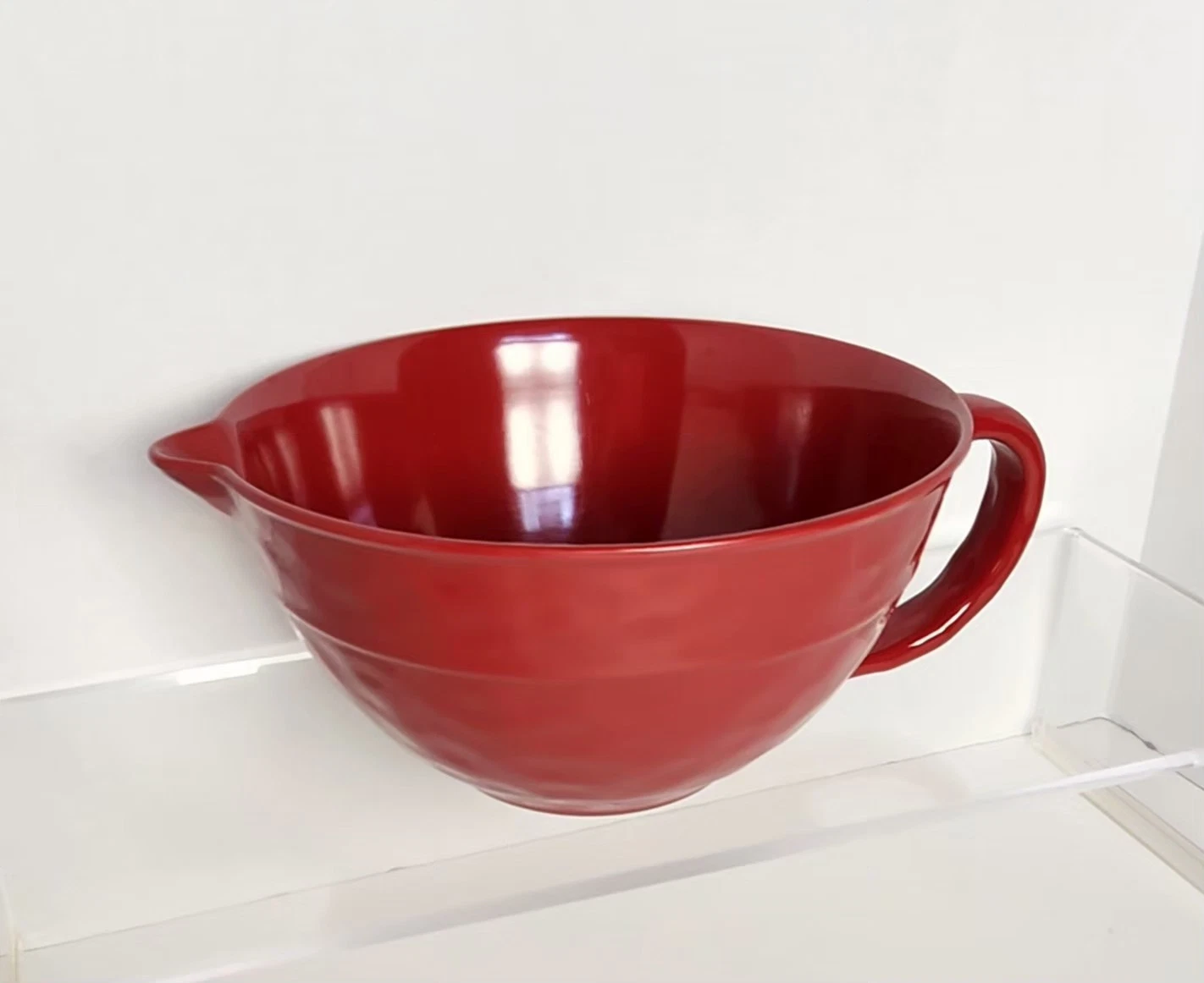 Melamine 4qt Batter Bowl Pour Spout Handle Red Textured Grip Base Excellent
Opens in a new window or