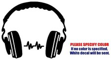 DJ Headphones JDM Funny Vinyl Decal Sticker Car Window Bumper Wall laptop 6"