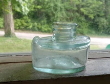 SANFORD PATENT APPLIED FOR 1890s CUTE TUGBOAT SHAPE PENREST INK BOTTLE CHICAGO