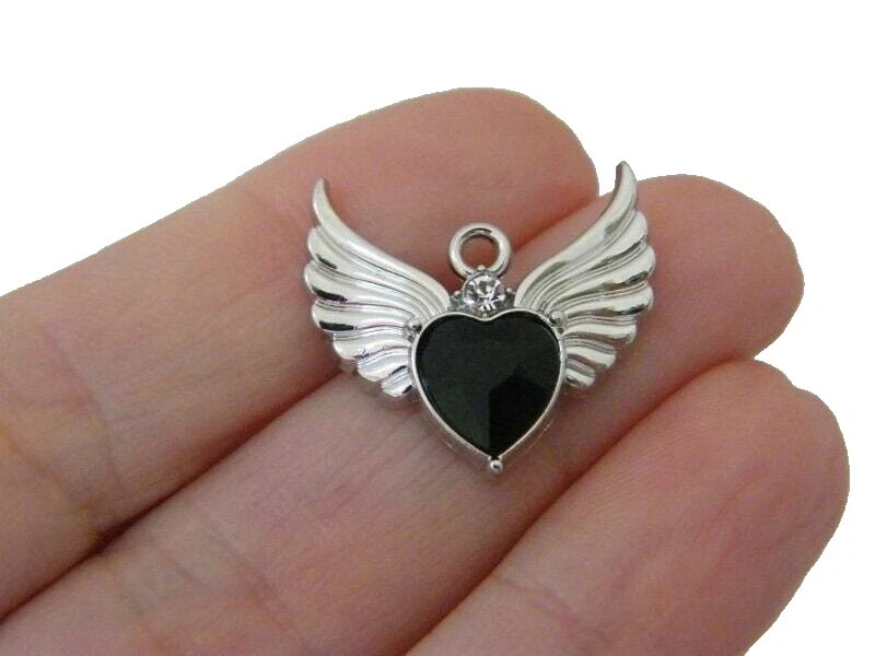 Black Glass Jewelry Making Charms & Pendants