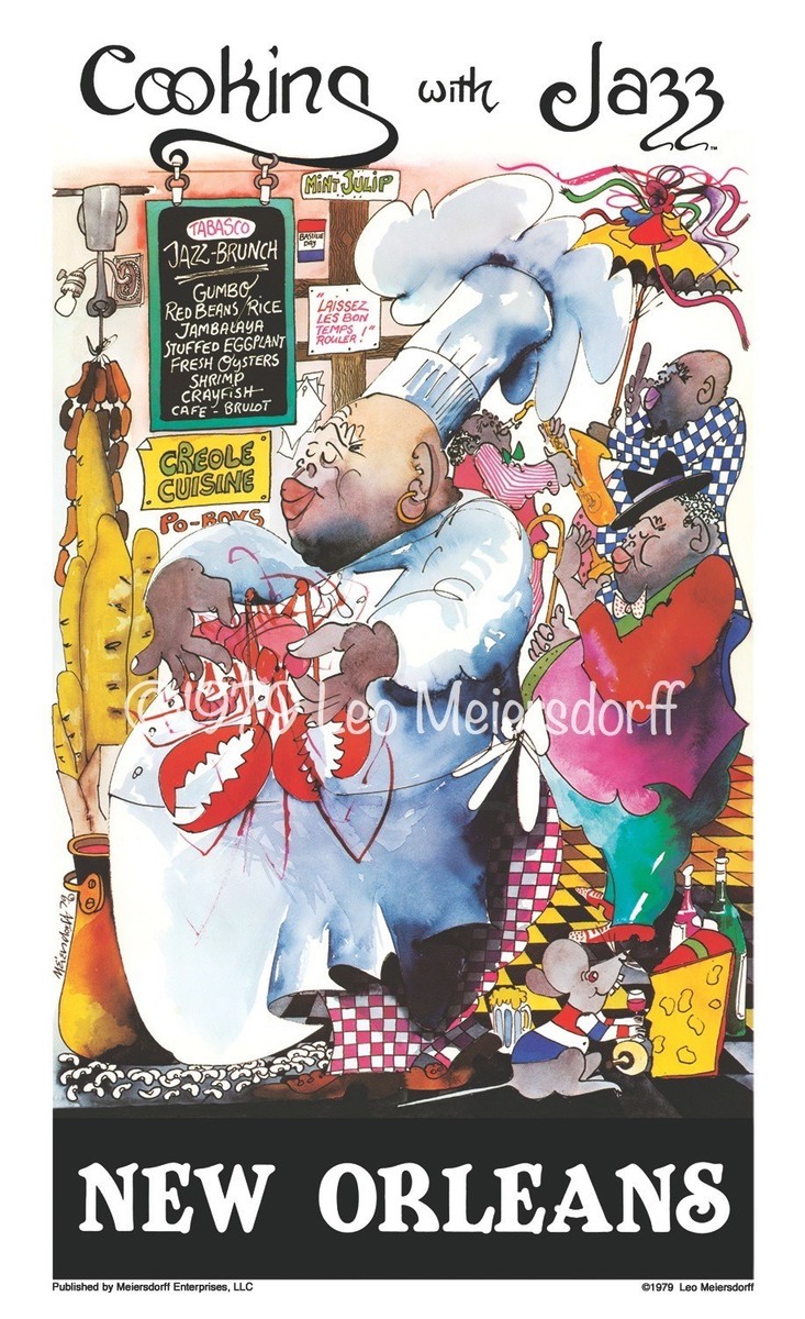 Authorized COOKING WITH JAZZ™ Poster by Leo Meiersdorff® Full