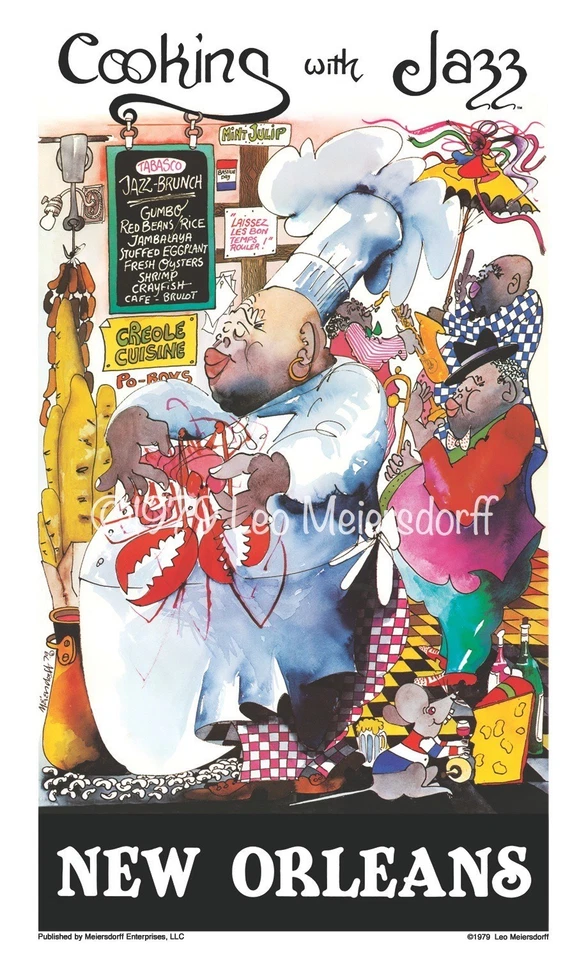 Authorized COOKING WITH JAZZ™ Poster by Leo Meiersdorff® Full-Sized
