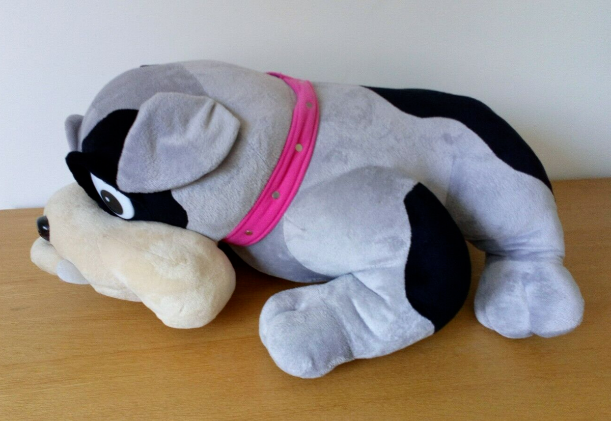 Peluche chien bouledogue gris noir beige XXL 60 cm Partner Jouet