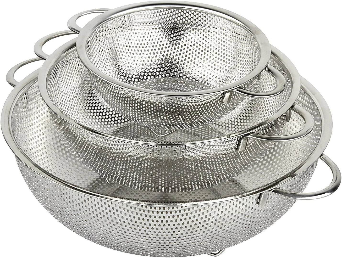 HÖLM 3-Piece Stainless Steel Mesh Micro Perforated Strainer Colander Set Durable
Opens in a new wind