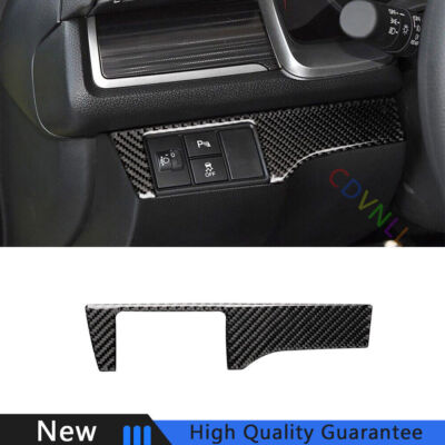 For Honda Civic 10th 2016-19 Vinyl Carbon Fiber Car Headlight Switch Panel Trim