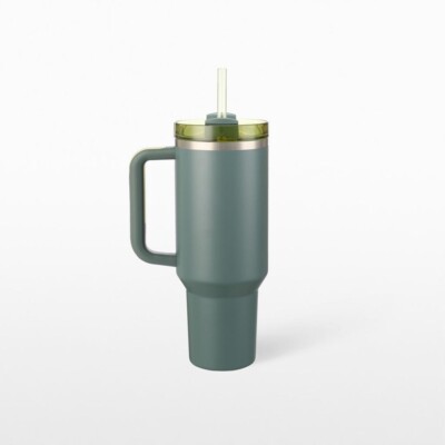 Starbucks Stainless Steel Ash Green Stanley Cold Cup 40oz. Brand