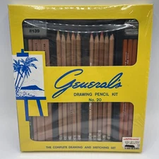 General's Drawing Pencil Kit Color Sketching Charcoal Eraser Vintage