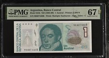 Argentina 1 Austral ND 1985-1990 P 323 b Superb Gem UNC PMG 67 EPQ