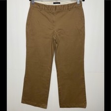 Lands End Khaki Chino Pants Womens 6 Brown Fit 2 Dress
