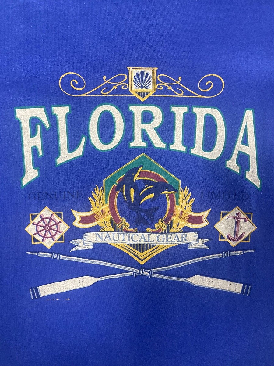 Vintage 90s Y2K Stussy Florida T-Shirt Blue Dolphin Size Large | eBay