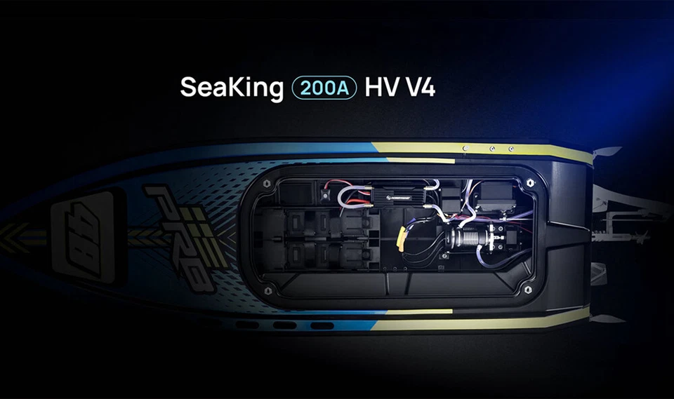 HOBBYWING Seaking HV V4 200A/300A ESC lP67 Bluetooth BEC For 140/180CM Boats DIY - Image 3 of 4