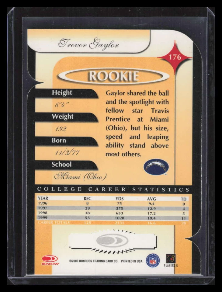 2000 Donruss Elite Status 176 Trevor Gaylor Rookie 3/9 - Image 2 of 2