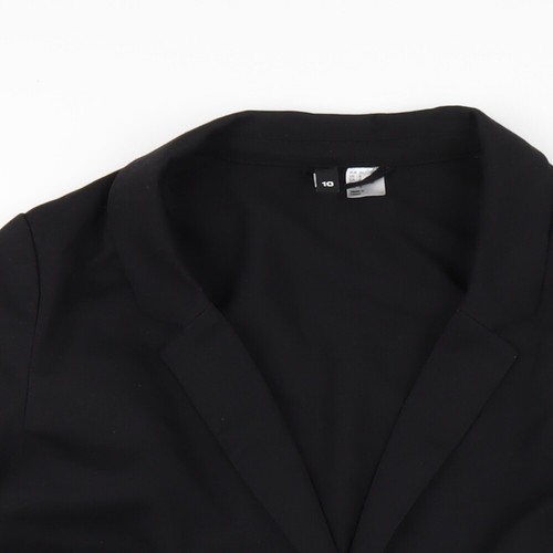 H&M Womens Black Polyester Jacket Blazer Size 10 - Picture 3 of 10