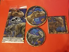  Juego básico de cumpleaños Jurassic World Party Supplies *Juego de 4 piezas*