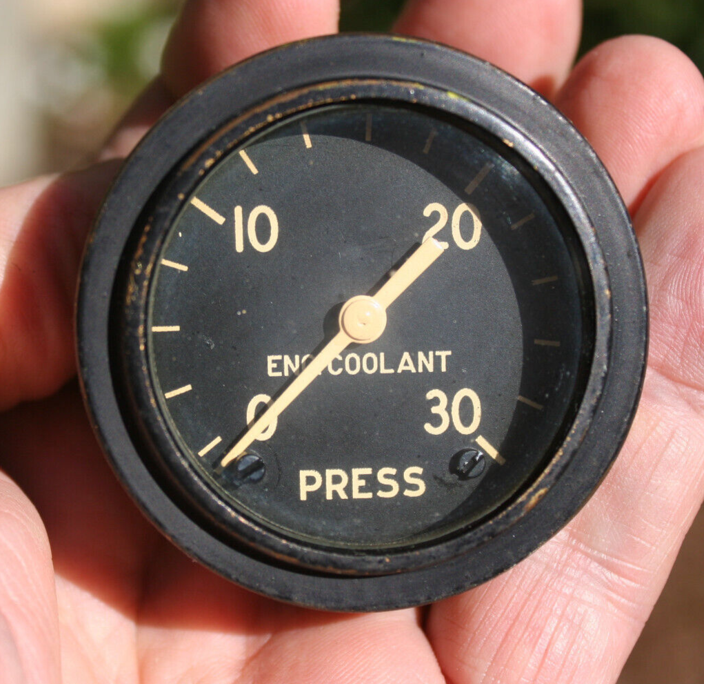 Military / Aviation Vintage 30 lbs Engine Coolant Pressure Gauge eBay