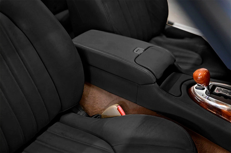 Console Lid Armrest Cover Leather for Jaguar XK XK8 XKR 1997-2006 Black - Image 3 of 4