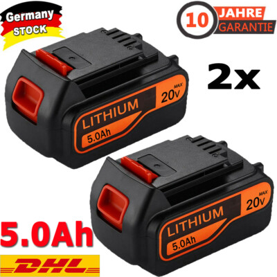 2x 20V 5.0AH für Black & Decker MAX Matrix Li-Ion LBXR20 Akku LCS1620 LBX20 LB20