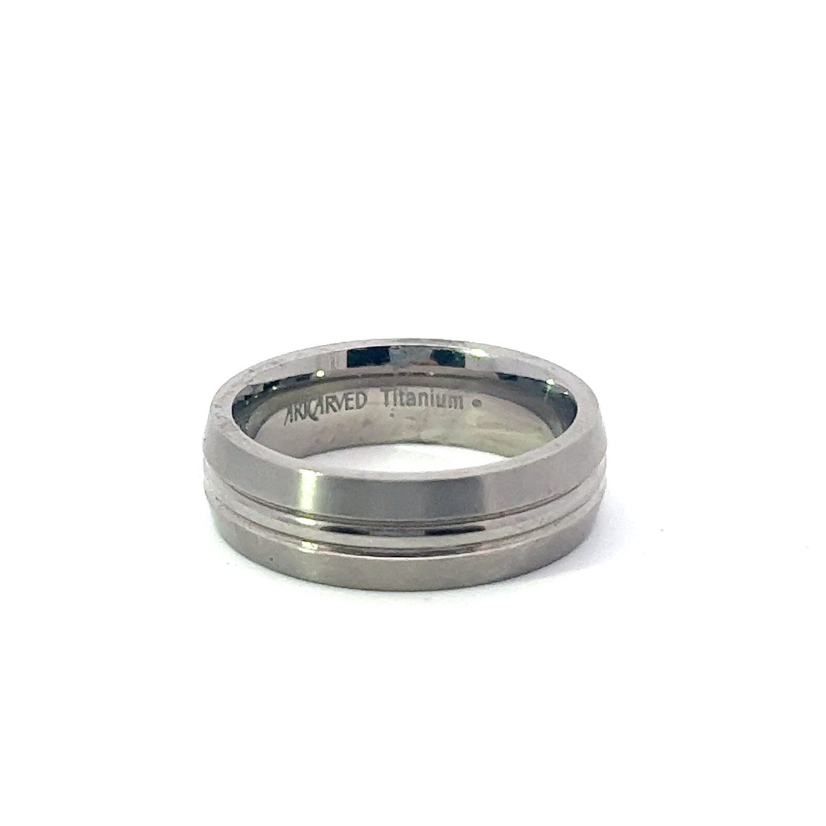 Artcarved Titanium Centurion Grooved Center Bead 7mm Band Ring