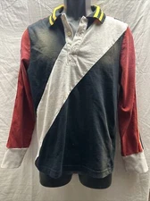 Energie Mens Multi Color Retro Long Sleeve Crew Pullover Size M Black