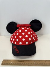 Disneyland Hat Cap Girls One Size Minnie Mouse Snapback Red Ears Polka Dot Kids