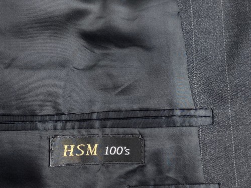 HART SCHAFFNER MARX 1887 Mens 43R Black USA Wool 2 Piece Suit With Pants 34x29 - Picture 6 of 12