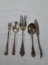 Antique Vtg Silverplate Spoons Forks Knife Rogers Bros 1847 1800s Dinnerware