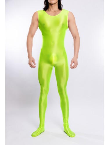 Men Glossy Full Body Bodysuit Lingerie Jumpsuit Round Neck Leotard AU - Picture 39 of 82