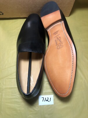 Men's 3DM Black Leather Luxury Loafer Size US 14-14.5 UK 13 (TDM 7712 13)