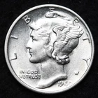 1940-S Mercury Silver Dime AU FREE SHIPPING