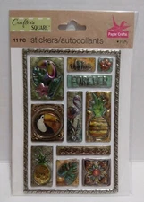 Crafter's Square Metallic Puffy 3D Stickers Toucan Aloha Flamingo Tropical 11 PC