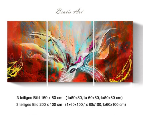 LEINWAND BILD ABSTRAKT BUNT WANDDEKO GEMÄLDE WANDBILDER XXL WOHNZIMMER 617A - Bild 5 von 14