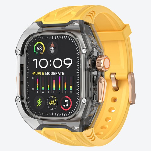 Custodia Trasparente Cinturino Silicone per Apple Watch Ultra e Ultra2 49mm 40/41/44/45mm - Foto 58 di 63