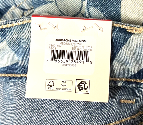 Jordache Girls Size 6 Medium Wash Midi Mom Floral Denim High Rise Shorts New - Picture 5 of 9