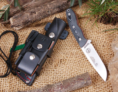 CUCHILLO CUDEMAN SB9 QUERCUS MICARTA NEGRA KIT COMPLETO SNIFE MESSER 160MC