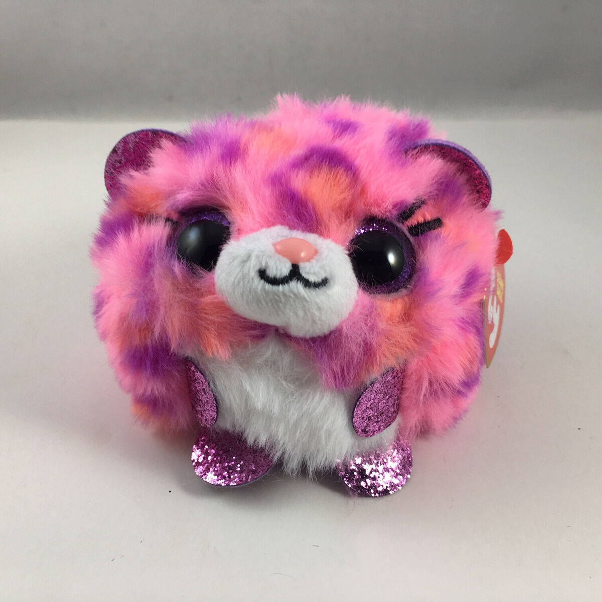Ty Puffies (Beanie Balls) Plush - TOPAZ the Pink Leopard (4 Ty Puffies (Beanie Balls) Plush - TOPAZ the Pink Leopard (4