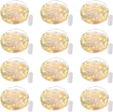 12 Pack LED Fairy Lights Battery Operated String Lights - 7ft 20LED Waterproof