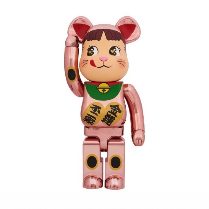 BE@RBRICK Manekineko x Peko-chan Fortune Cat Pink 1000