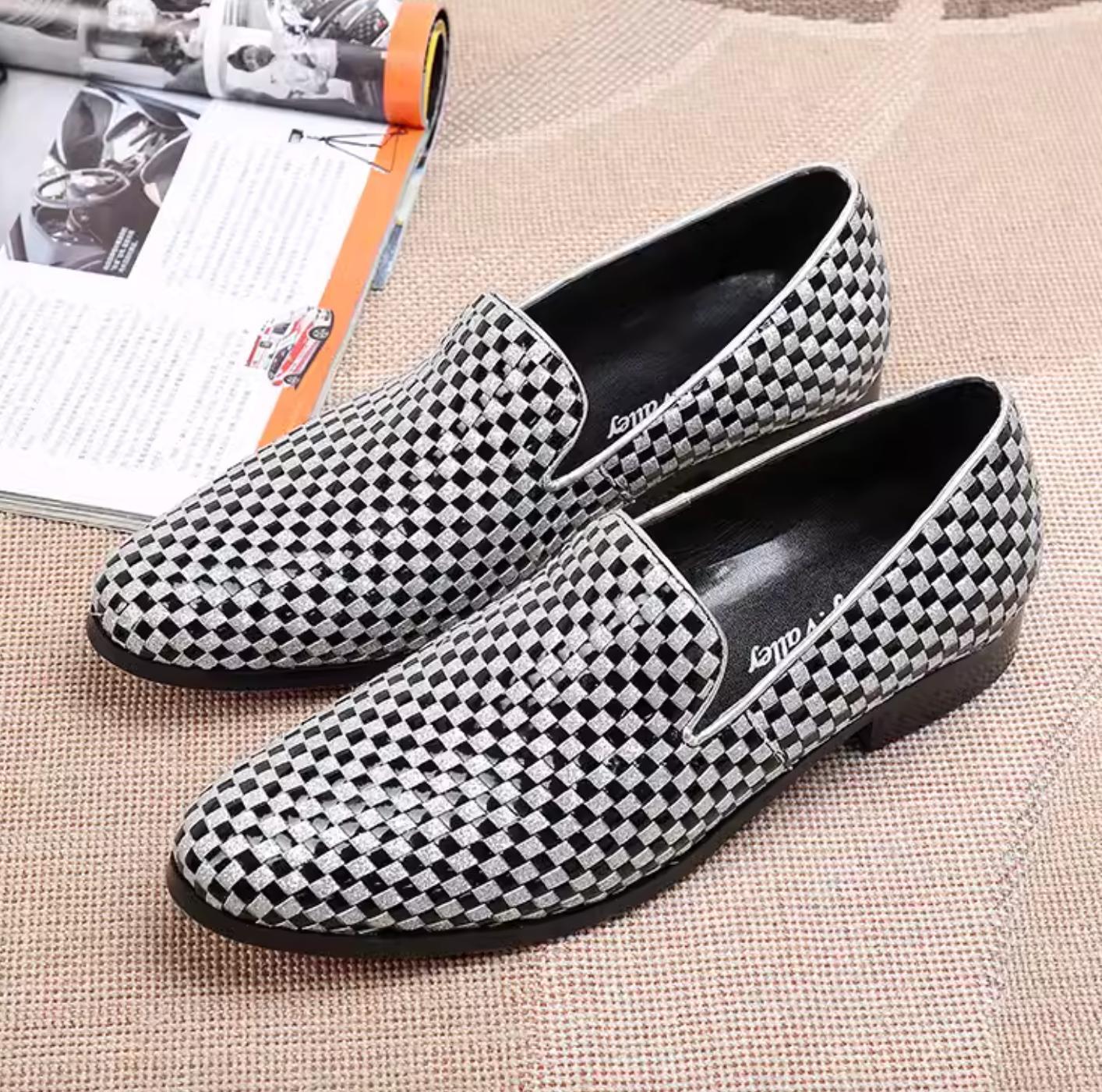 SAOLA Abito formale a quadri da uomo primavera estate Oxford comfort scarpe piatte pull on oversize