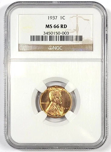 1937 Lincoln Cent 1c NGC MS66RD 
