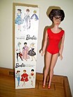 VINTAGE BUBBLE CUT BRUNETTE BARBIE WITH BOX AND STAND  FREE SHIPPING — photo 1