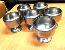 6 x Vintage Stemmed Condiment Dishes. Heavyweight Stainless Steel. Catering Ware