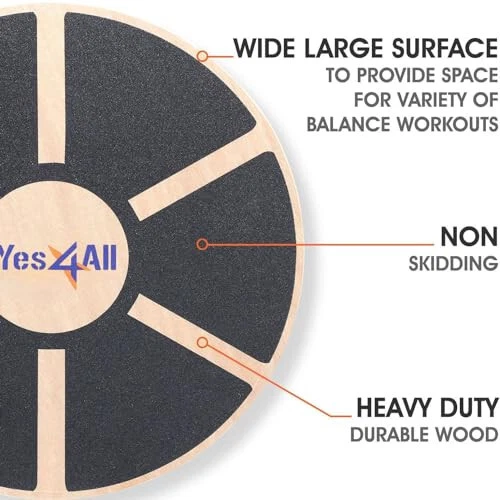 Yes4All Versátil Tabla Entrenadora de Equilibrio de Madera con Rotación de 360 Grados, Foto 3 de 4