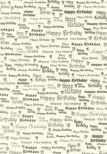 A4 Brown Text Cream Backing Paper "Happy Birthday" Cardmaking Craft Hobby - CR11