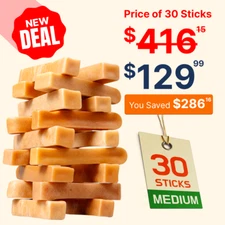 Yak Cheese Chew Sticks 5lbs for Medium dogs - Natural Handmade Dog Chew Treats