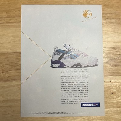 Vintage Reebok Shoes Magazine Print Ad Full Page Color Advertisement 1993