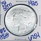 1925 BU UNCIRCULATED SILVER PEACE DOLLAR AUTHENTIC U.S. MINT FREE SHIPPING 6754