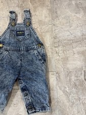 Vintage Oshkosh B'Gosh Kids Denim Overalls Acid Wash 3-6 Months 80s 90s USA