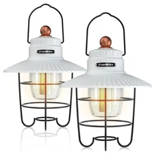 EverBrite 2PCS Rechargeable LED Dual Camping Lantern 550LM 3 Light Modes Lantern