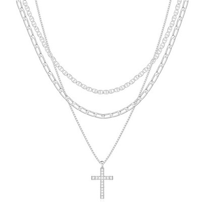 Pancert Cross Necklace for Women,Stackable Stacked Stacking Layering Layered ...